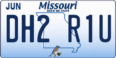 MO license plate DH2R1U