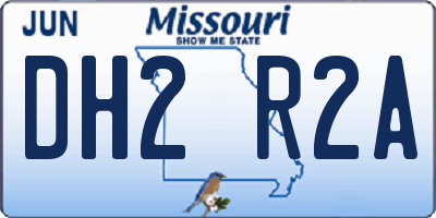 MO license plate DH2R2A