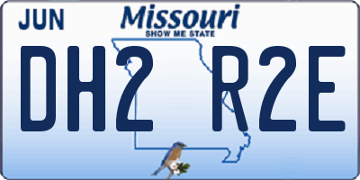 MO license plate DH2R2E
