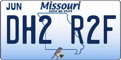 MO license plate DH2R2F