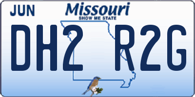 MO license plate DH2R2G