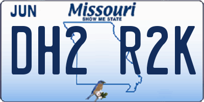 MO license plate DH2R2K