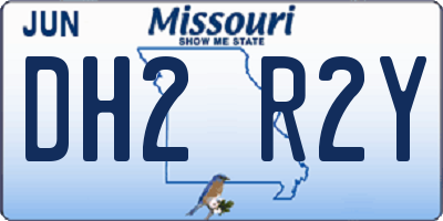 MO license plate DH2R2Y