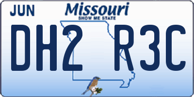 MO license plate DH2R3C