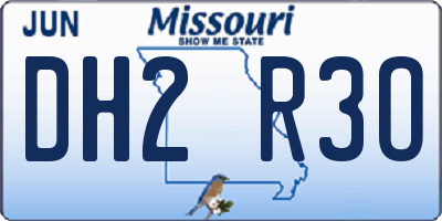 MO license plate DH2R3O