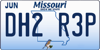 MO license plate DH2R3P