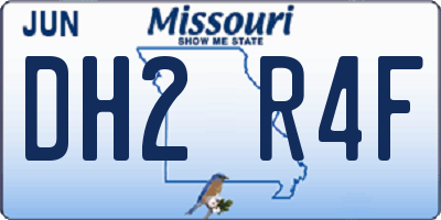 MO license plate DH2R4F