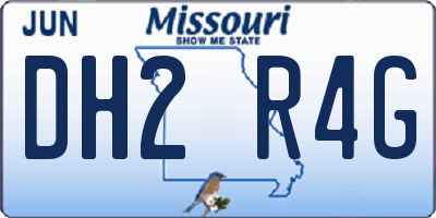 MO license plate DH2R4G