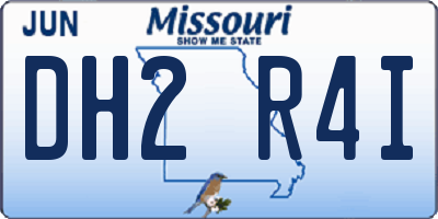 MO license plate DH2R4I