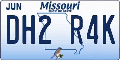 MO license plate DH2R4K