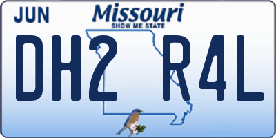 MO license plate DH2R4L