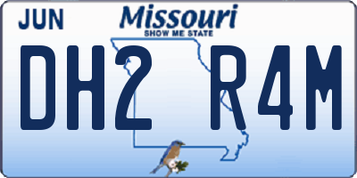 MO license plate DH2R4M