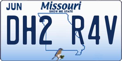 MO license plate DH2R4V