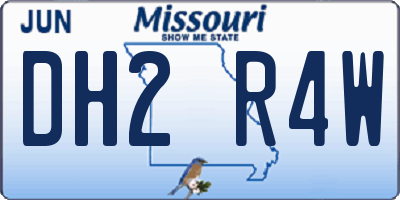 MO license plate DH2R4W