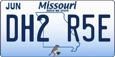 MO license plate DH2R5E