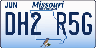 MO license plate DH2R5G