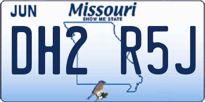 MO license plate DH2R5J