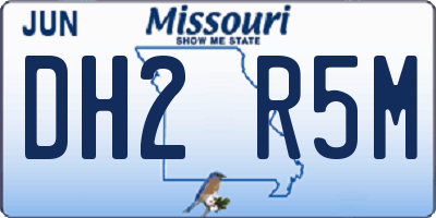 MO license plate DH2R5M