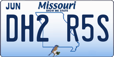 MO license plate DH2R5S
