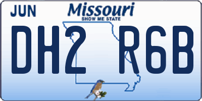 MO license plate DH2R6B