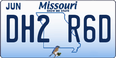 MO license plate DH2R6D