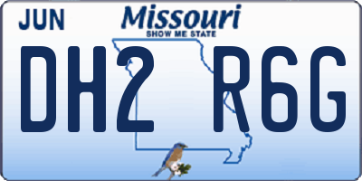 MO license plate DH2R6G