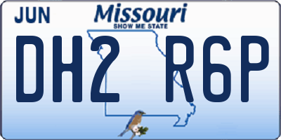 MO license plate DH2R6P