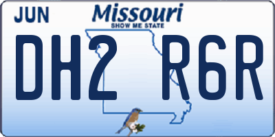 MO license plate DH2R6R