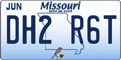 MO license plate DH2R6T