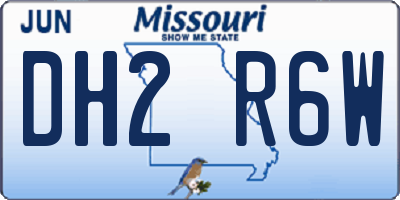 MO license plate DH2R6W