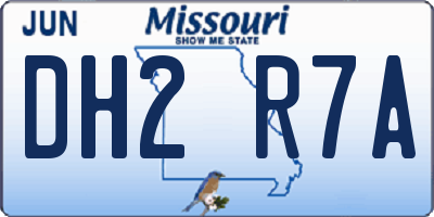 MO license plate DH2R7A