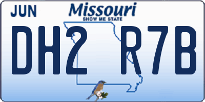 MO license plate DH2R7B