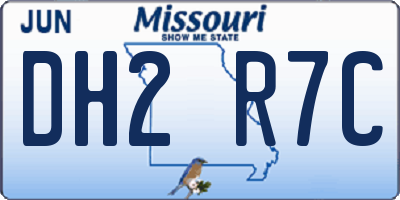MO license plate DH2R7C
