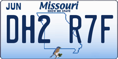 MO license plate DH2R7F