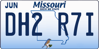 MO license plate DH2R7I