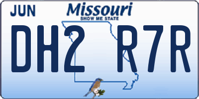 MO license plate DH2R7R