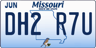 MO license plate DH2R7U