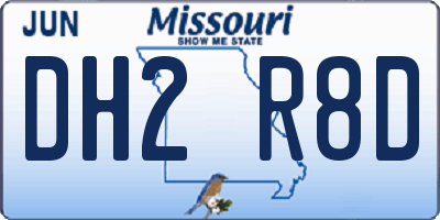 MO license plate DH2R8D