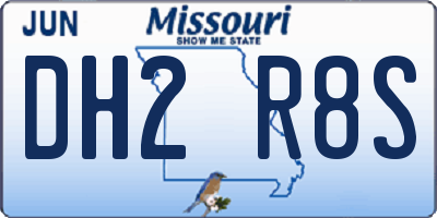MO license plate DH2R8S
