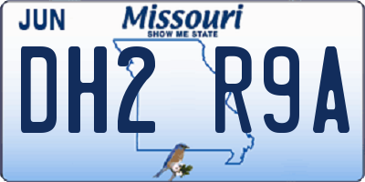 MO license plate DH2R9A