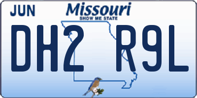 MO license plate DH2R9L