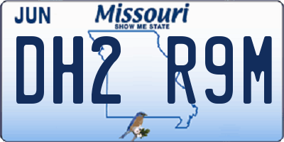 MO license plate DH2R9M