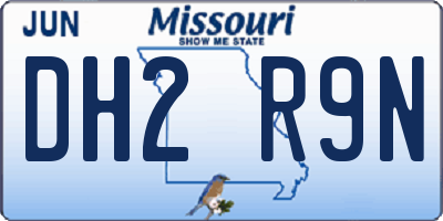 MO license plate DH2R9N