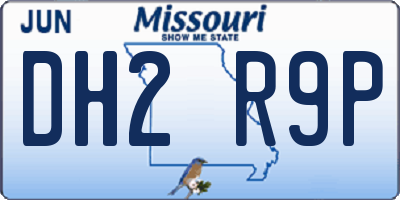 MO license plate DH2R9P