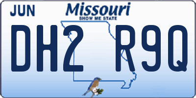 MO license plate DH2R9Q