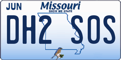 MO license plate DH2S0S