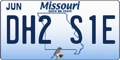 MO license plate DH2S1E