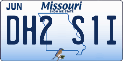 MO license plate DH2S1I