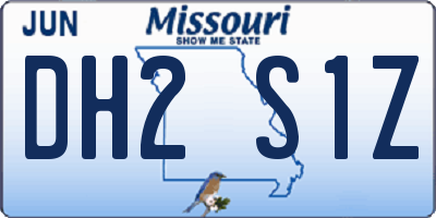 MO license plate DH2S1Z