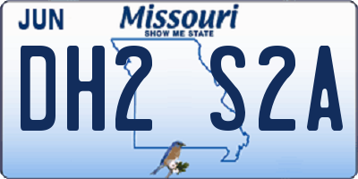 MO license plate DH2S2A